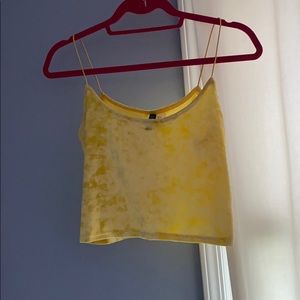 YELLOW VELVET CROP TOP